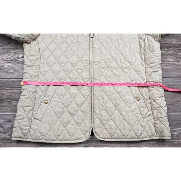 Lands End Jacket Women XL Coat Diamond Quilted Beige Lightweight Classic Casual - Picture 13 of 16